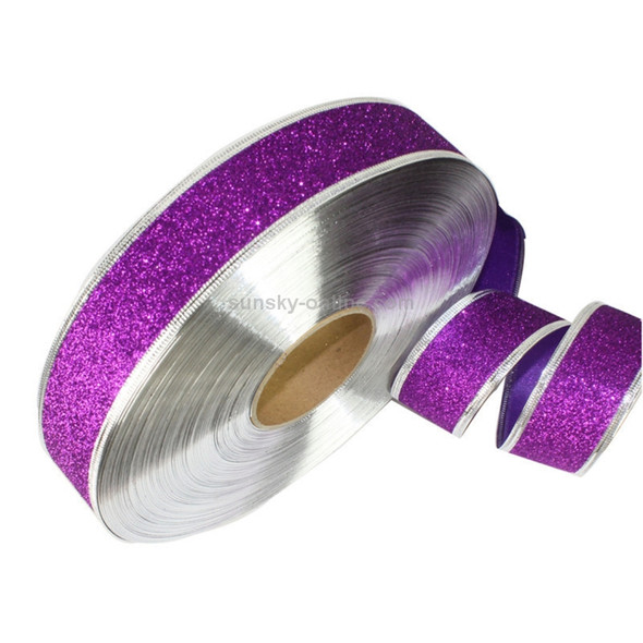 5 PCS 2m Christmas Party Decoration Glitter Powder Christmas Tree Decoration Ribbon(Purple)