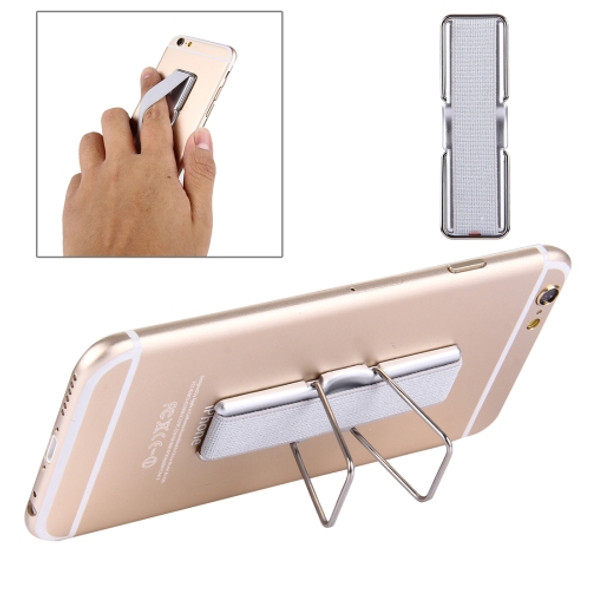 2 in 1 Adjustable Universal Mini Adhesive Holder Stand + Slim Finger Grip, Size: 7.3 x 2.2 x 0.3 cm, For iPhone, Galaxy, Huawei, Xiaomi, LG, HTC and Tablets(Grey)