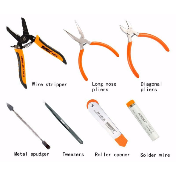 JAKEMY JM-P14 Welding Repair Tools Set Toolbox Bag Wire Stripper Pliers Screwdriver, US Plug