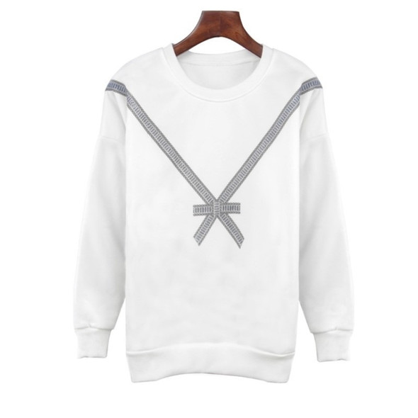 Personalized Loose Printed Sweatshirt (Color:White Size:XXL)