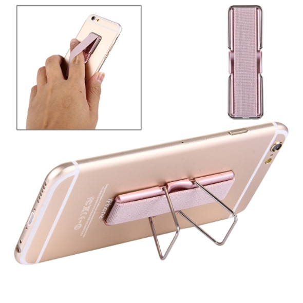 2 in 1 Adjustable Universal Mini Adhesive Holder Stand + Slim Finger Grip, Size: 7.3 x 2.2 x 0.3 cm, For iPhone, Galaxy, Huawei, Xiaomi, LG, HTC and Tablets(Rose Gold)