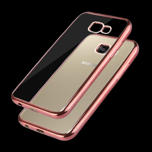 For Galaxy A5 (2017) / A520 Electroplating Frame Soft TPU Protective Case (Rose Gold)