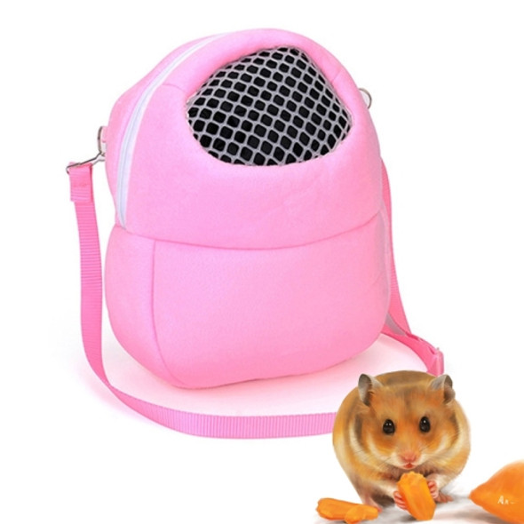 Pet Bag Small Pet Hamster Carrier Pure Color Leash Travel Bag, Size:M(Pink)
