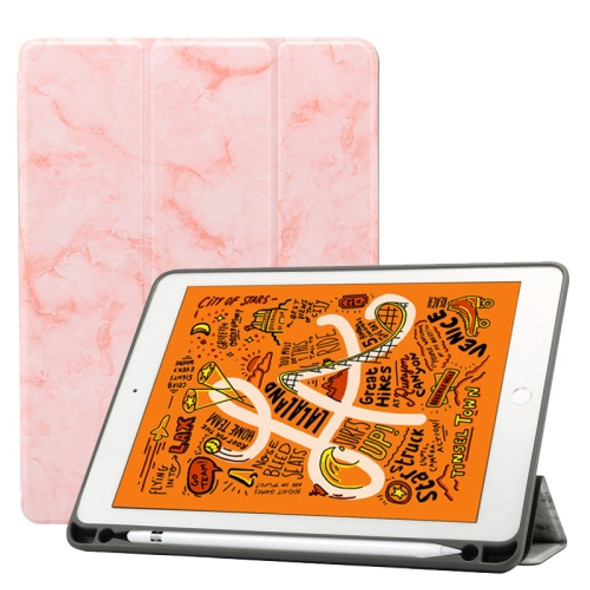 Marble Texture Pattern Horizontal Flip Leather Case for iPad Air 2019 10.5 inch, with Three-folding Holder & Pen Slot & Sleep / Wake-up Function (Pink)