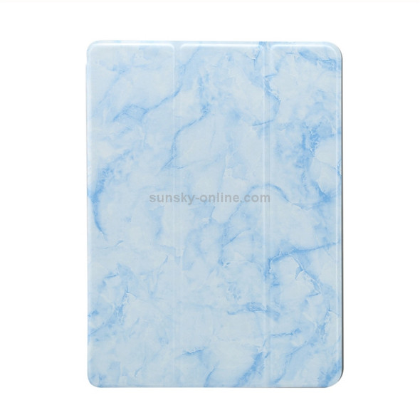 Marble Texture Pattern Horizontal Flip Leather Case for iPad Air 2019 10.5 inch, with Three-folding Holder & Pen Slot & Sleep / Wake-up Function (Blue)