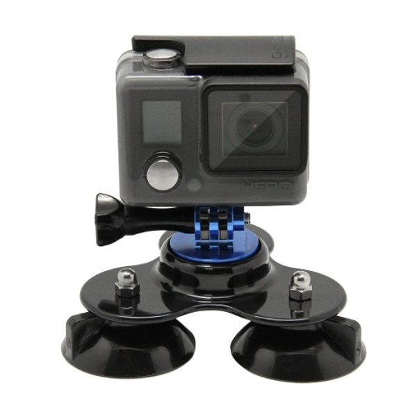 Triangle Direction Suction Cup Mount with Tripod Mount + Handle Screw for GoPro  NEW HERO /HERO6   /5 /5 Session /4 Session /4 /3+ /3 /2 /1, Xiaoyi and Other Action Cameras(Dark Blue)