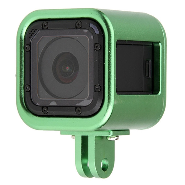 Housing Shell CNC Aluminum Alloy Protective Cage with Insurance Back Cover for GoPro HERO5 Session /HERO4 Session /HERO Session(Green)