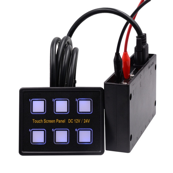 6 Way Switches Touch Screen Multi-function Combination Switch Panel for Car RV Marine Boat