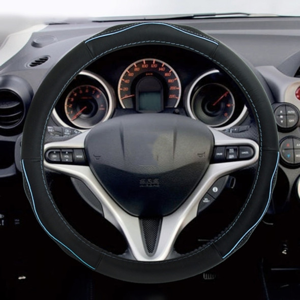 Universal Car PU Leather Steering Wheel Cover, Diameter: 38cm (Blue)