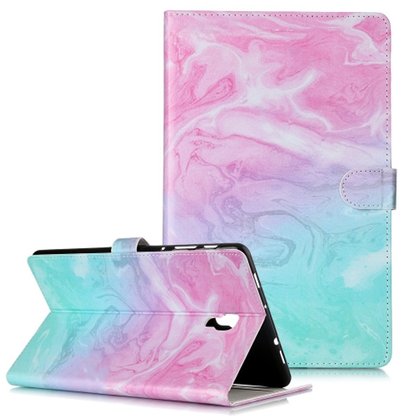 Colored Drawing Pattern Horizontal Flip PU Leather Case with Holder & Card Slots & Wallet For Galaxy Tab A 10.5 / T590(Pink Green  Marble )