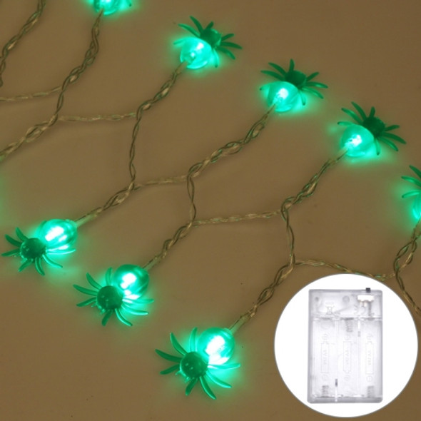 2.5m Spider Design Green Light Halloween Series LED String Light, 20 LEDs 3 x AA Batteries Box Operated Party Props Fairy Decoration Night Lamp