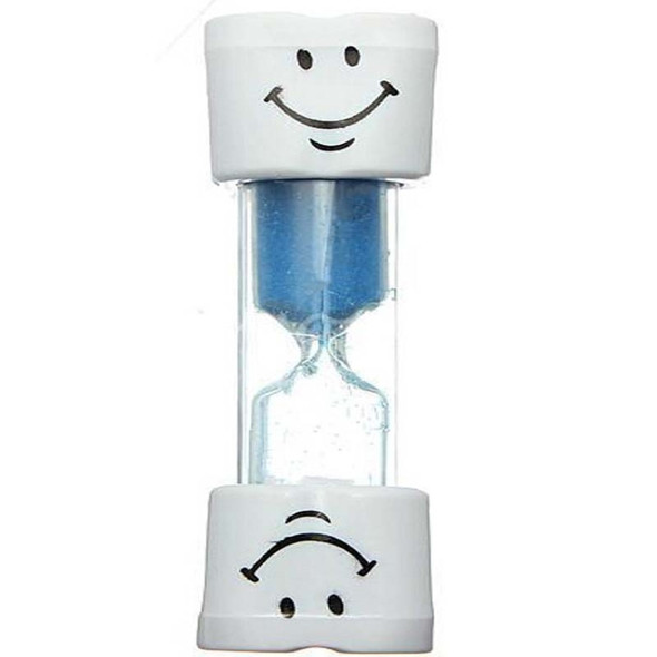 2 PCS Sand Clock 3 Minutes Smiling Face Decorative Hourglass Household Kids Toothbrush Timer Gifts(Blue)