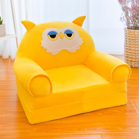 Cartoon Folding Children Kids Sofa Plush Toy Multi-function Baby Seat Kindergarten Stool(Yellow Crown)