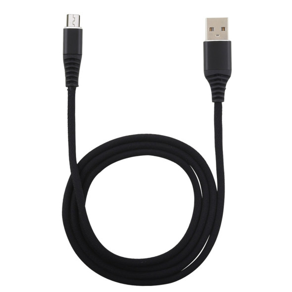 1m Cloth Braided Cord USB A to Micro USB Data Sync Charge Cable, For Galaxy, Huawei, Xiaomi, LG, HTC and Other Smart Phones (Black)