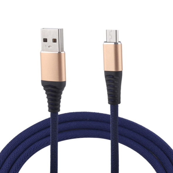 1m Cloth Braided Cord USB A to Micro USB Data Sync Charge Cable, For Galaxy, Huawei, Xiaomi, LG, HTC and Other Smart Phones (Dark Blue)