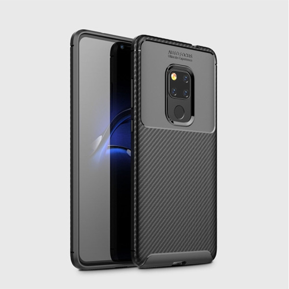 Beetle Shape Carbon Fiber Texture Shockproof TPU Case for Huawei Mate 20(Black)