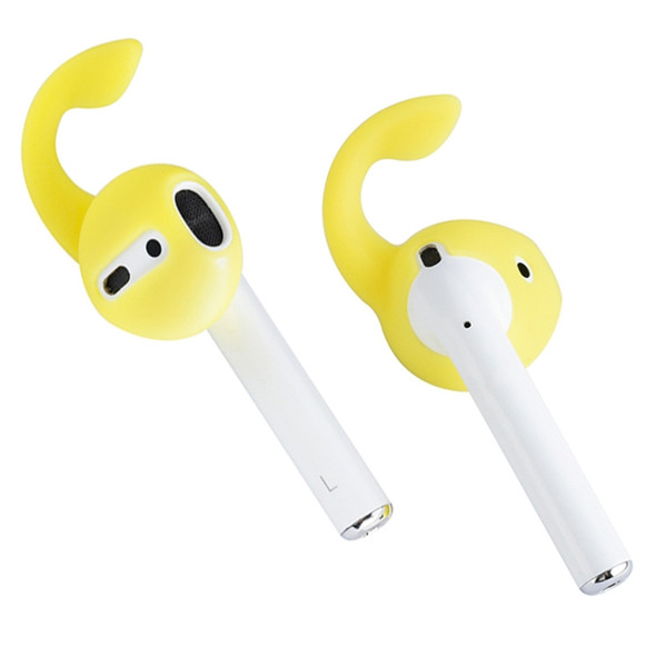 Wireless Bluetooth Earphone Silicone Ear Caps Earpads for Apple AirPods 1 / 2 (Yellow)