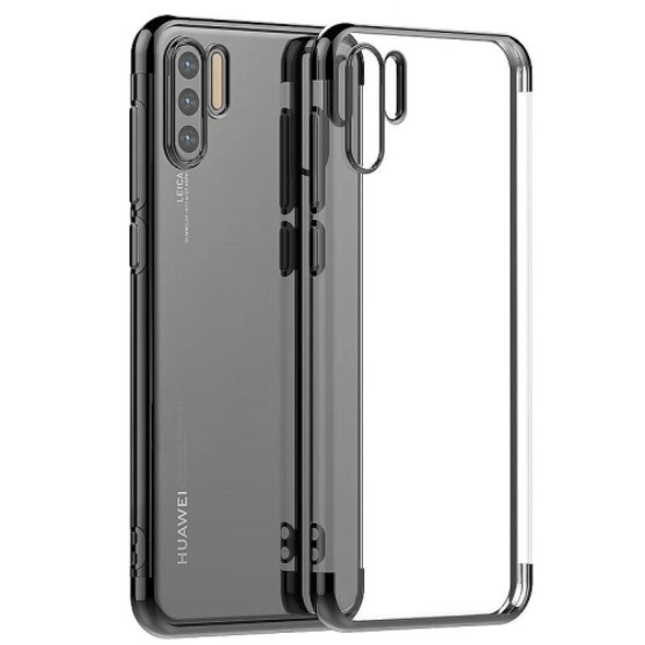 Three Sections Electroplating Side TPU Protective Back Case for Huawei P30(Grey)