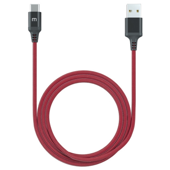Meizu 1.2m 3A Weave Style Metal Head USB-C / Type-C  to USB 2.0 Data Sync Charging Cable (Red)