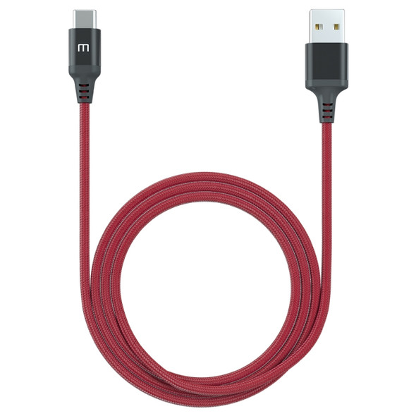 Meizu 1.2m 3A Weave Style Metal Head USB-C / Type-C  to USB 2.0 Data Sync Charging Cable (Red)