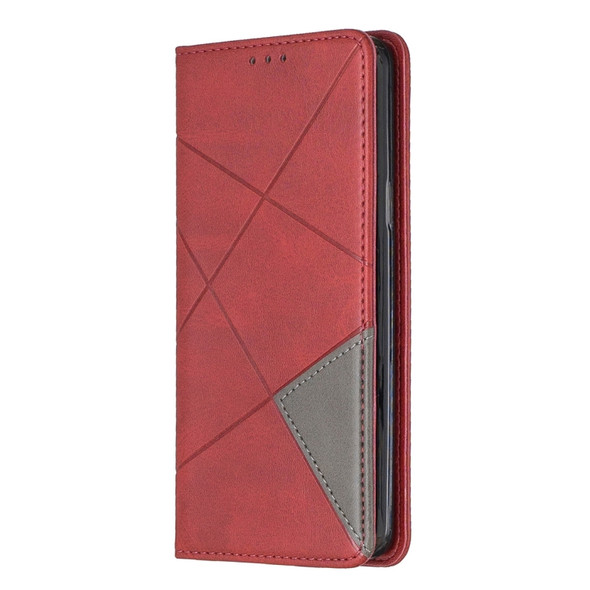 Rhombus Texture Horizontal Flip Magnetic Leather Case with Holder & Card Slots & Wallet For Galaxy S9(Red)