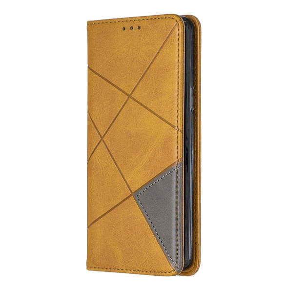 Rhombus Texture Horizontal Flip Magnetic Leather Case with Holder & Card Slots & Wallet For Galaxy S9(Yellow)