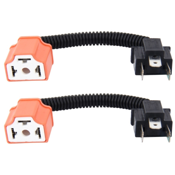 2 PCS H4 Car HID Xenon Headlight Male to Female Conversion Cable with Ceramic Adapter Socket