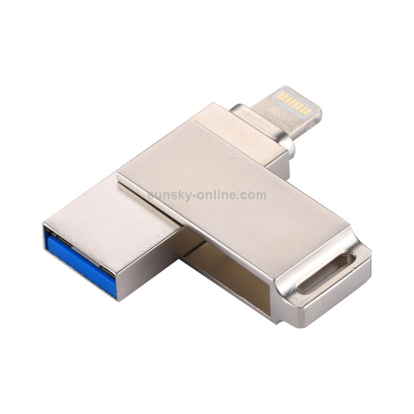 RQW-10 2 in 1 USB 2.0 & 8 Pin 64GB Flash Drive, For iPhone & iPad & iPod & Most Android Smartphones & PC Computer