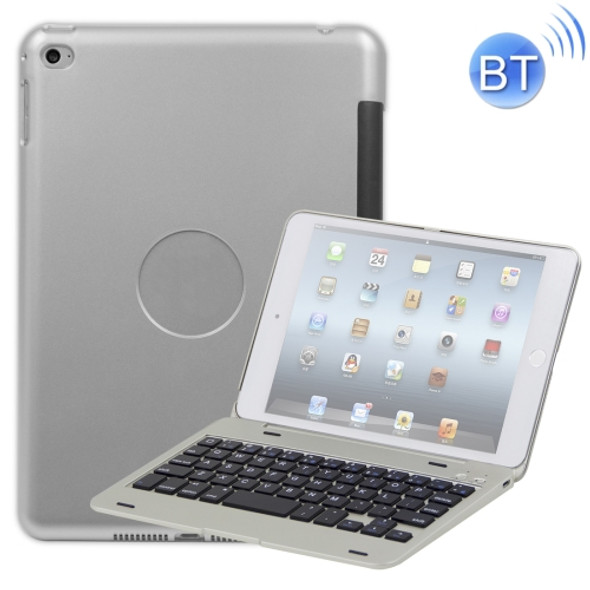 F1+ For iPad mini 4 Laptop Version Plastic Bluetooth Keyboard Protective Cover (Silver)