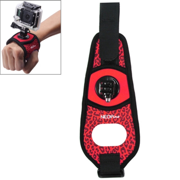 NEOPine Sexy Leopard 360 Degree Rotation Arm Belt / Wrist Strap + Connecter Mount for GoPro HERO4 /3+ /3 /2 /1 & Xiaomi Yi Sport Camera(Red)