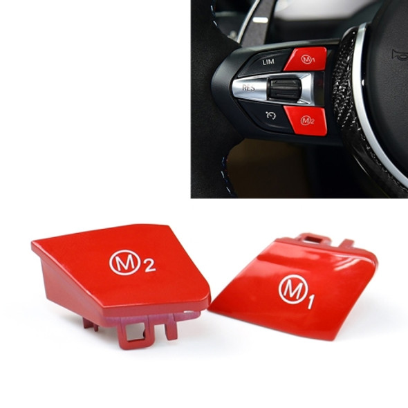 Sports Steering Wheel M1+M2 Fashion Button Switch Trim Cover for BMW F30 F34 F15 F16 2014-2018(Red)
