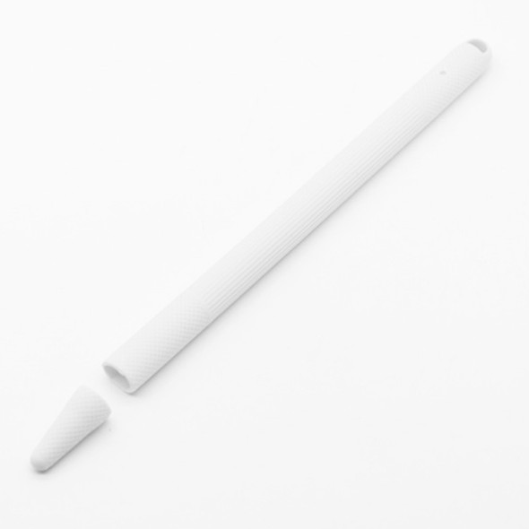 Stylus Pen Silica Gel Shockproof Protective Case for Apple Pencil 2 (White)