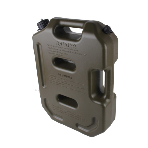 Gasoline Fuel Tanks Plastic 2.6 Gallon 10 Litres Auto Shut Off Fuel Cans Oil Container Emergency Backup(Army Green)