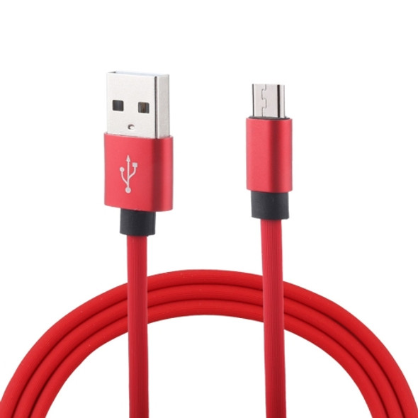 1m Flat Cord USB A to Micro USB Fast Charging Data Sync Charge Cable, For Galaxy, Huawei, Xiaomi, LG, HTC and Other Smart Phones (Red)