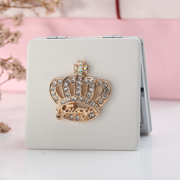 Rhinestone Crown Small Mirror Folding Portable Cosmetic Mirror Flip Double Mirror