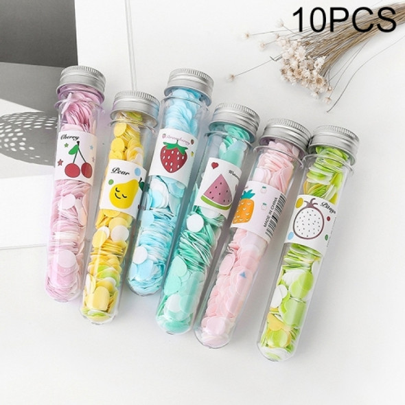 10 PCS Disposable Portable Travel Tube Shape Boxed Confetti Soap Mini Soap Plate(Fruit Series)