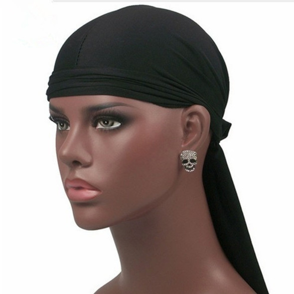 Male Street Basketball Headscarf Hip Hop Elastic Long-tailed Hat(Black)