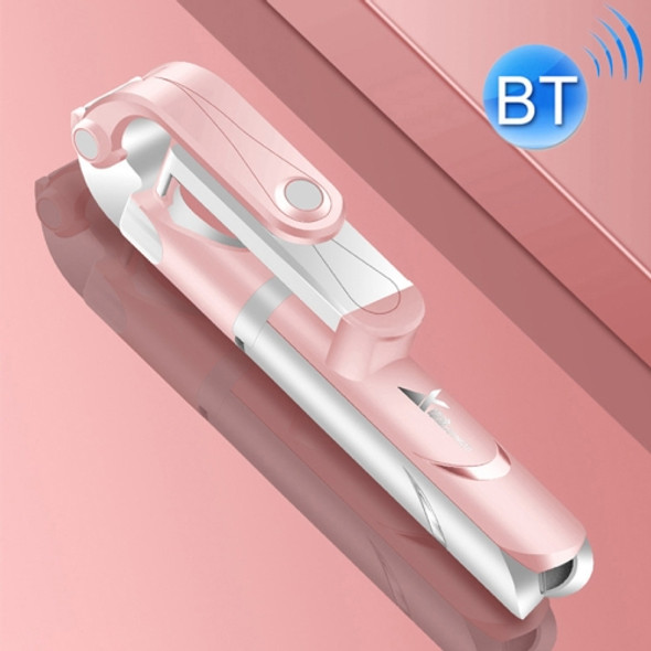 XT-09 Multi-function Live Broadcast Mobile Bluetooth Self-timer Pole Tripod (Pink)