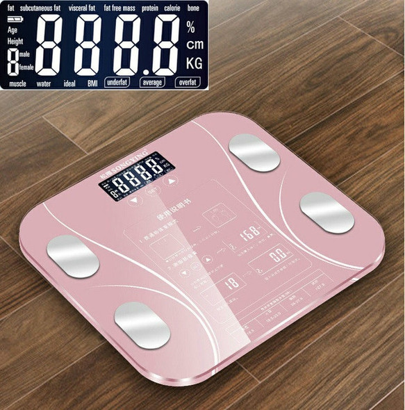LCD Display Body Electronic Smart Weighing Scales Bathroom Scale Digital Human Weight Scales(Pink)