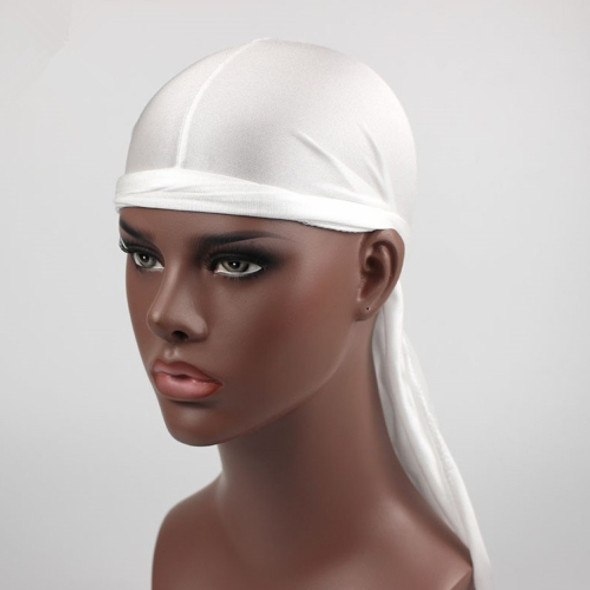Male Street Basketball Headscarf Hip Hop Elastic Long-tailed Hat (White)