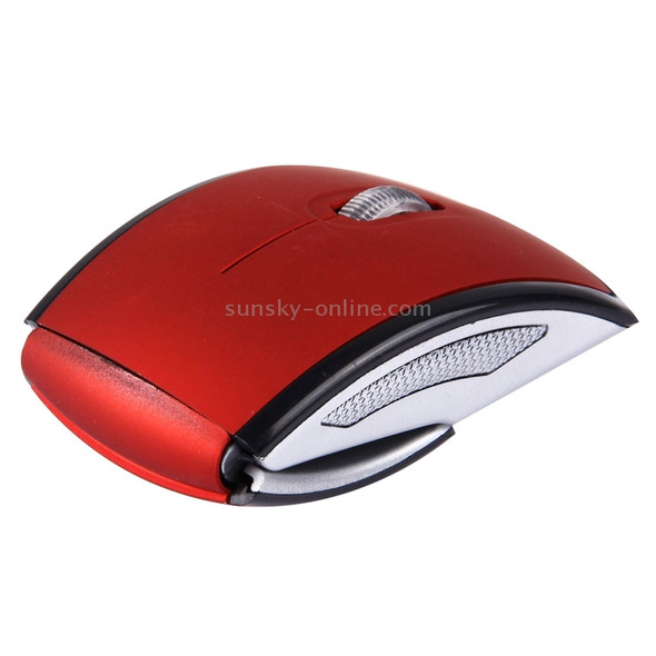 Wireless 2.4GHz 800-1200-1600dpi Snap-in Transceiver Folding Wireless Optical Mouse / Mice(Red)