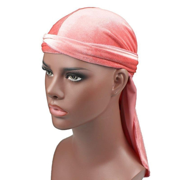 Velvet Turban Cap Long-tailed Pirate Hat Chemotherapy Cap (Pink)