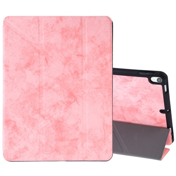 Silk Texture Horizontal Flip Leather Case for iPad Air 2019 / Pro 10.5 inch, with Three-folding Holder & Sleep / Wake-up Function(Pink)