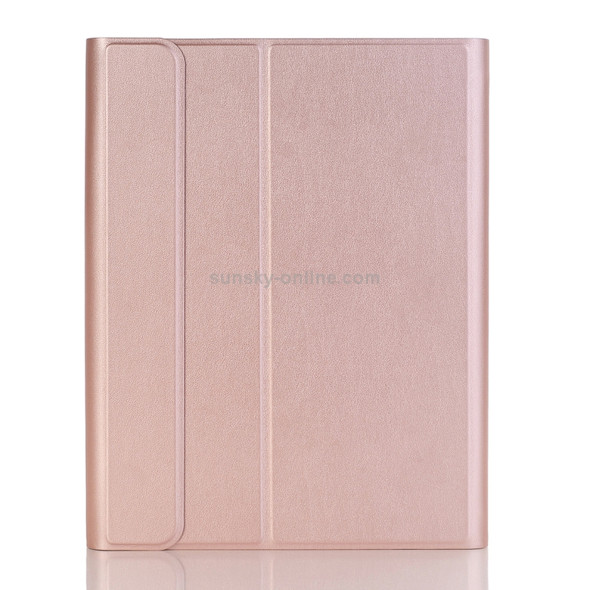 A102B For iPad 10.2 inch 2019 Ultra-thin Detachable Bluetooth Keyboard Leather Case with Stand & Pen Slot Function (Rose Gold)