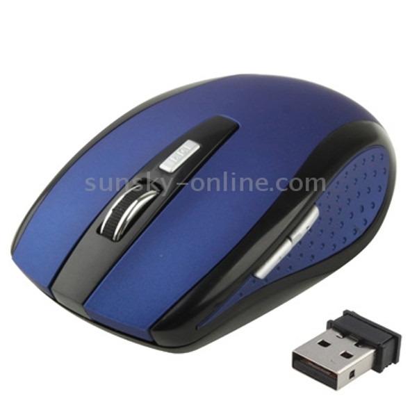 2.4 GHz 800~1600 DPI Wireless 6D Optical Mouse with USB Mini Receiver, Plug and Play, Working Distance up to 10 Meters (Blue)
