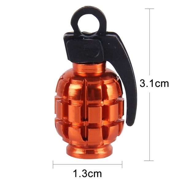 2 PCS Universal Grenade Shaped Bicycle Tire Valve Caps(Orange)