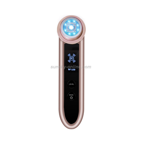 BLK-D919 RF Instrument Facial Vibration Compact Lifting Massager Micro Current Beauty Instrument(Gold)