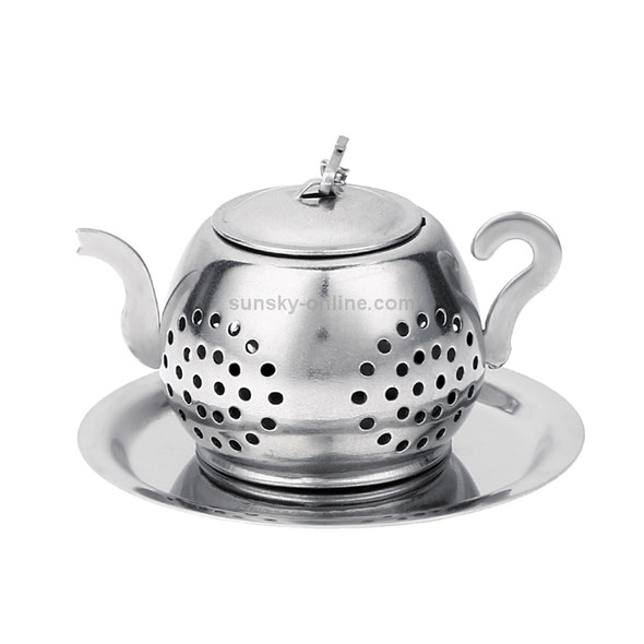 2 PCS Stainless Steel 304 Round Pot Tea Strainer Teapot-Shaped Tea Maker Tea Leak Filter Tea Ball(Stainless steel round teapot)
