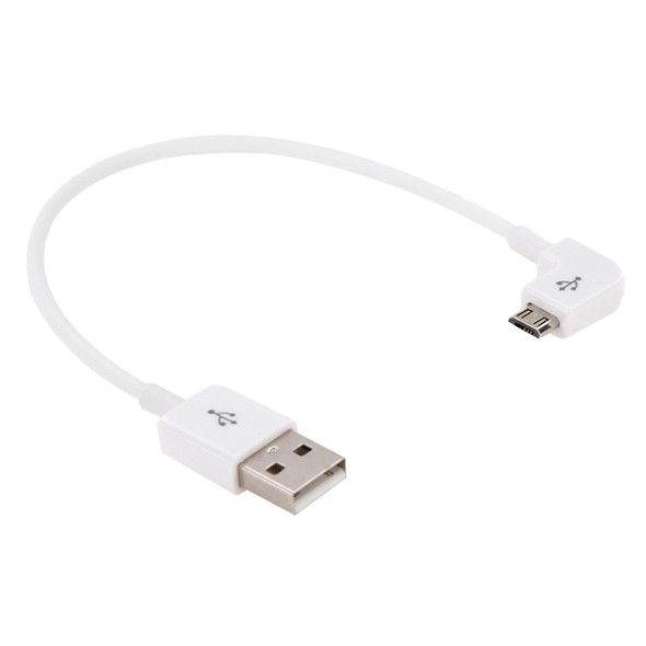 20cm Elbow Micro USB to USB 2.0 Data / Charger Cable, For Samsung, HTC, Sony, Lenovo, Huawei, and other Smartphones(White)