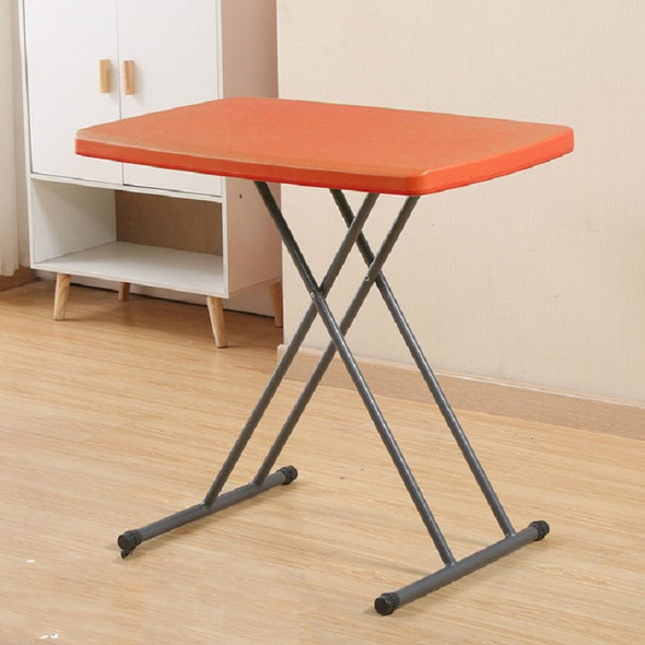 Simple Plastic Folding Table for Lifting Portable Desk, Size:76x50cm, Height:Adjustable within 66cm(Orange)